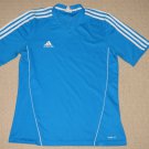 Mens Adidas Climalite 3 Stripes Short Sleeve Shirt Medium Blue Athletic Fitness