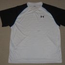 Mens Under Armour Short Sleeve SS Shirt Athletic Fitness Training XLarge White