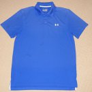Mens Under Armour Loose Tennis Golf Short Sleeve Polo Shirt MD Medium Blue