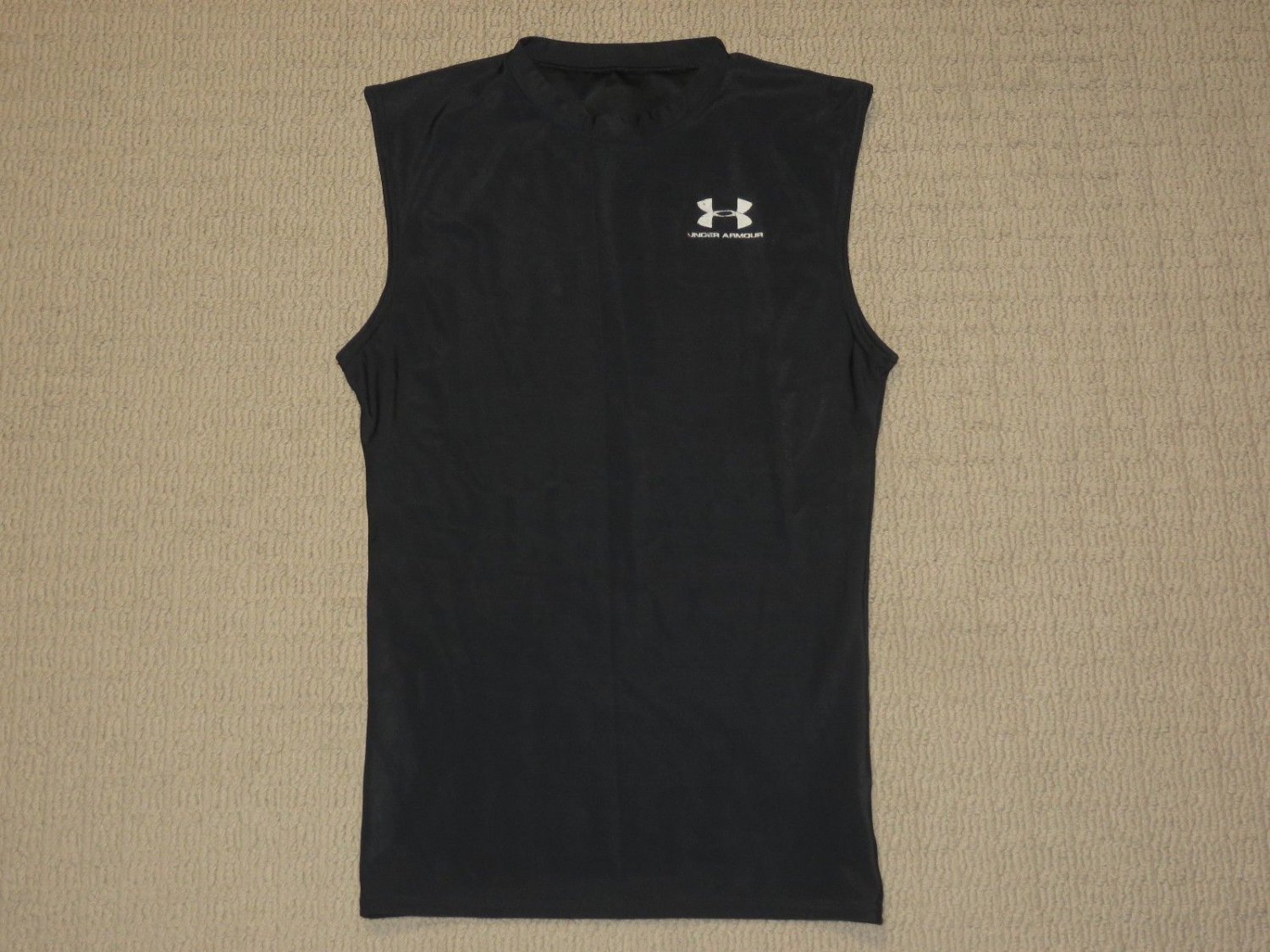 Mens Under Armour UA Compression Base Layer Sleeveless Tank Top MD Medium Black