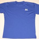 Mens Under Armour Short Sleeve SS Shirt Athletic Workout LG Large Blue Athletic