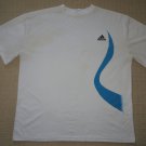 Mens Adidas Athletic Running Fitness Workout Yoga Short Sleeve SS Shirt XL White