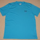 Mens Under Armour Heatgear Loose Coupe Lache Short Sleeve Shirt LG Large Blue