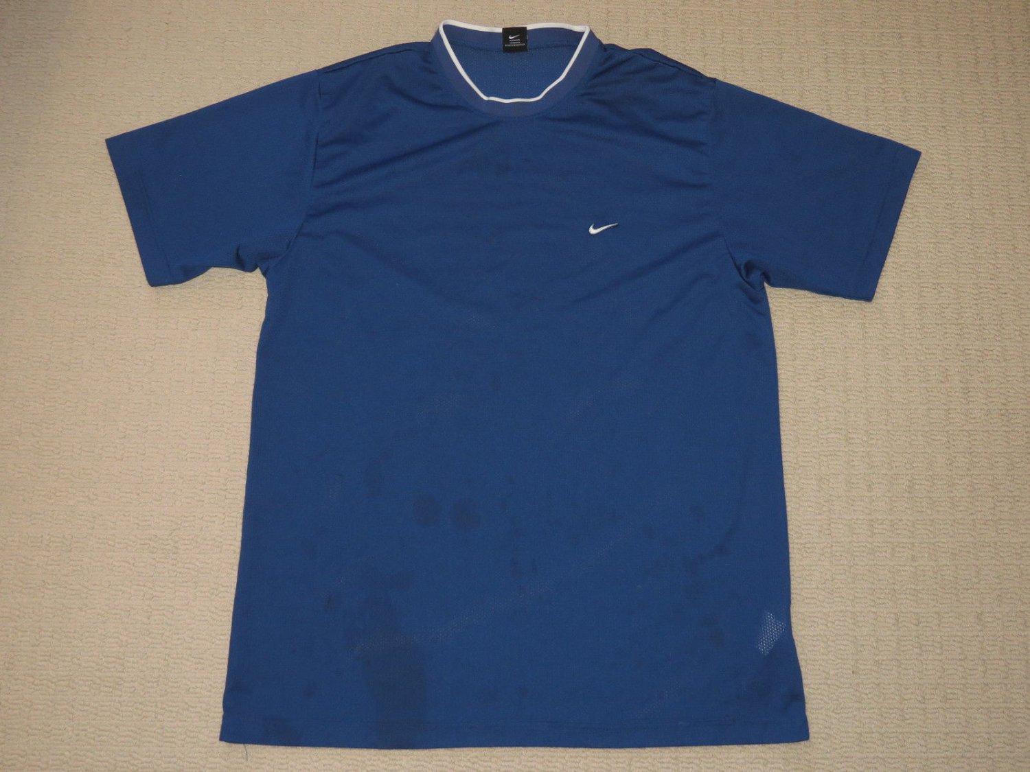 Mens Nike Athletic Running Workout Fitness Short Sleeve SS Shirt XXL 2XL Blue