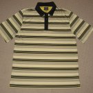 Mens Greg Norman Tasso Elba Play Dry Golf Polo Shirt Medium Striped Yellow Black