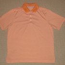 Mens Ashworth Short Sleeve SS Golf Polo Shirt Small Striped Orange Tennis