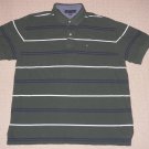 Mens Tommy Hilfiger Short Sleeve SS Casual Polo Shirt XXL 2XL Stripped Green