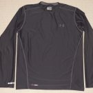 Mens Under Armour Heatgear Fitted Long Sleeve LS Shirt LG Large Black Athletic