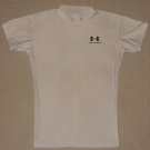 Mens Under Armour UA Compression Base Layer Short Sleeve Shirt MD Medium White