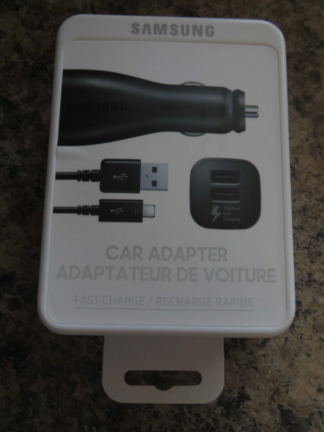 Samsung Adaptive Fast Charge Dual Port Car Charger Adapter With Cable