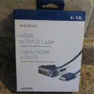 Insignia NS-PI06502-C 6 Ft DVI-D-to-HDMI Cable - Black- NEW- Open Box