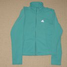 Womens Adidas Full Zipper Track Jacket Small Green Athletic Workout Fitness Gym