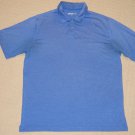 Mens Nike Dri-Fit Short Sleeve SS Golf Shirt L Large Blue Marled Tennis Poly.