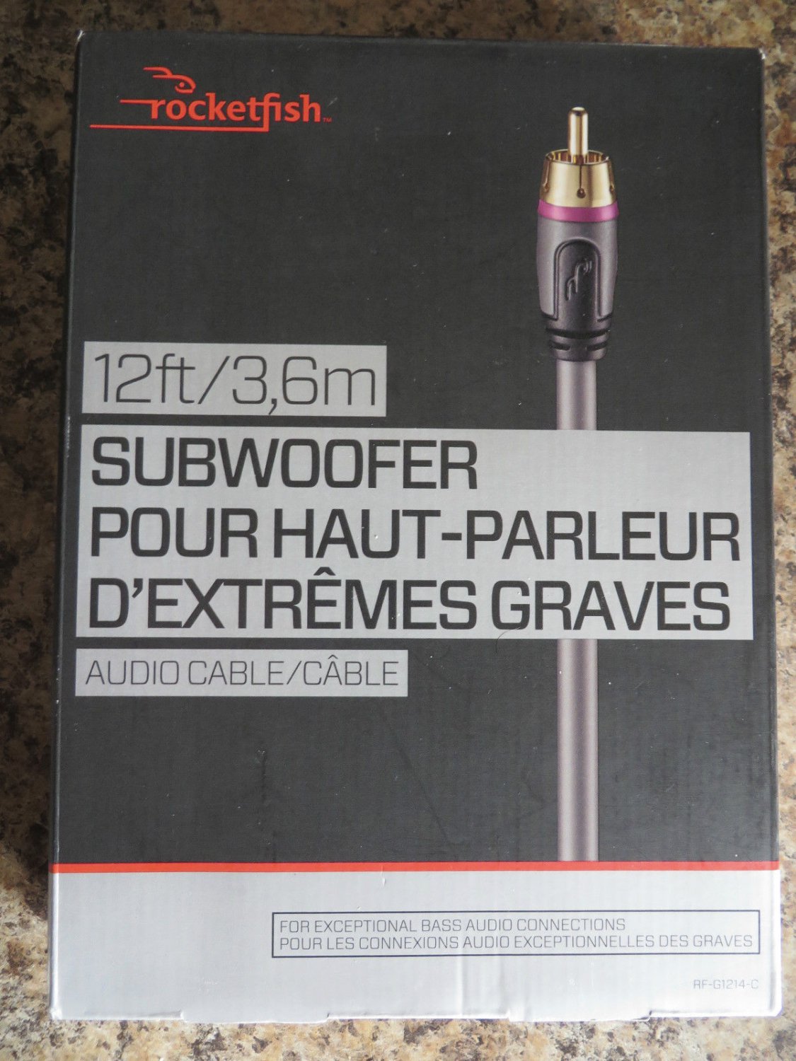 Rocketfish 3.6m (12 ft.) Subwoofer Cable (RF-G1214-C) NEW FREE SHIPPING