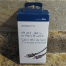 Insignia Micro USB Male to USB-C Male Cable (NS-PU366CU-BK-C) Black NEW OPEN BOX