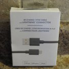 Insignia 1.2m (4 ft.) Lightning USB Cable (NS-FA5SC-C) - Black - NEW- Open Box