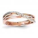 14K Rose Gold 1/8ctw Diamond Ring, Size 7