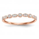 14K Rose Gold Diamond Ring, Size 6.75