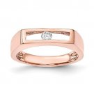 14K Rose Gold Polished 1/10ctw Diamond Ring, Size 7