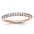 14K Rose Gold Polished 1/4ctw Diamond Ring, Size 7