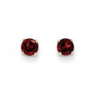 14K 4mm Round January/Garnet Post Earrings