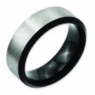 Titanium Beveled Edge Black IP-plated 8mm Brushed Band