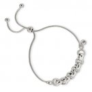 Sterling Silver Polished Adjustable Slip-on Bracelet