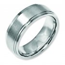 Stainless Steel Ridged Edge 8mm Brushed and Polished Band