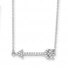 Sterling Silver CZ Arrow W/2in Ext. Necklace