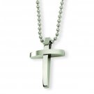 Stainless Steel Cross Pendant 18in Necklace