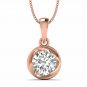 7 MM Stud pendant necklace gold pendant for women 18" chain necklace for girl