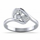 Dog Paw Print Ring 1/10ct Natural Diamond White Gold Ring size from US 5 to 10