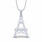 PARIS EIFFEL TOWER necklace 1/10ct natural diamond gold pendant for women 18"