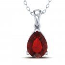 Women's Pear Shape Red Cherry Love Pendant Necklace