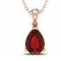 Women's Pear Shape Red Cherry Love Pendant Necklace