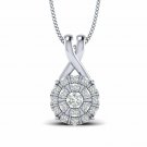 1/6ct Natural Diamond Round Diamond Stud Pendant For Women