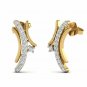 Diamond Stud Earrings 1/8ct Diamond Gold Earrings for Women H I1 Butterfly 13 mm
