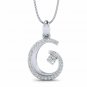 Diamond Gold Pendant 1/4ct diamond gold necklace for Women with 18" rope chain
