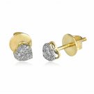 Diamond Stud Earrings 1/7ct Natural Diamond Gold Heart Shape Earrings for Women
