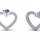 1/5cts Natural Diamond Lovely Heart Earrings For Valentine's Day