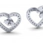 1/5cts Natural Diamond Lovely Heart Earrings For Valentine's Day
