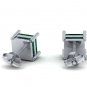 Green Princess Cut Earrings White Gold Earring for Women Earrings for Girl Gift