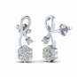 Diamond Stud Earrings 1/4ct Diamond Gold Earrings for Women Flower Diamond Shape