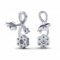 Diamond Stud Earrings 1/4ct Diamond Gold Earrings for Women Flower Diamond Shape