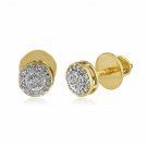 Diamond Stud Earrings 1/7ct Diamond Gold Round Earrings for Women Screw Back