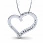 Heart shape pendant 1/6ct natural diamond gold necklace for women 18" rope chain