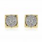 Diamond Stud Earrings 1/4ct Diamond Gold Round Earrings for Women Screw Back