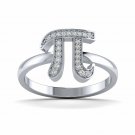 Pi Ring 1/10ct Natural Diamond Gold Unisex Mathematical Ring for Boy and Girl