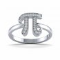Pi Ring 1/10ct Natural Diamond Gold Unisex Mathematical Ring for Boy and Girl