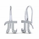 Pi earrings 1/4ct Natural Diamond Gold Mathematical earrings for Girl and Women